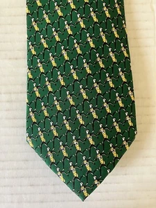 Utopia Men's Necktie Tie Rayon Green Foot Race Runners Jogger Repeat Wide 57" - Picture 1 of 7