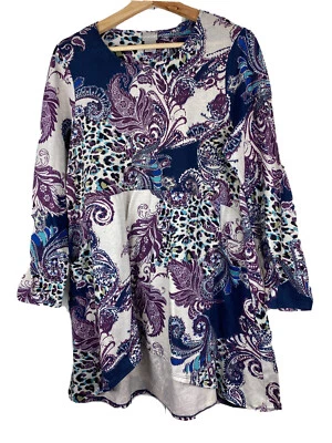 Vestido recto Chico para mujer talla 1 multicolor cachemira botones espalda alto bajo elástico Foto 1 de 4