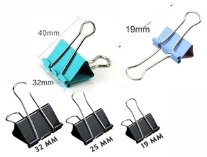 Metal Binder Clips Bulldog Foldback Paper Letter Clip School Office Stationery - Picture 1 of 23