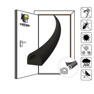 5m D 9mm x 7,5mm negro junta de ventana junta de puerta EPDM - Imagen 1 de 5