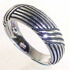 BALI DESIGNER_GEOMETRIC BAND RING _Sz-6.5__925 STERLING SILVER - Picture 1 of 5