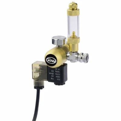 AquaNova CO2 Präzionsdruckregler Gold mit Magnetventil Aquarium CO2 Anlage
