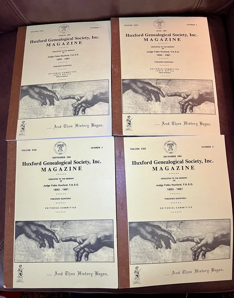 1995 Huxford Wiregrass Genealogical Society Magazines Set Of All 4 Volumes - Image 1 of 1