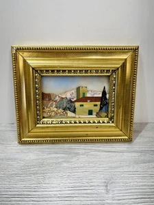 Pietra Dura Marble Plaque Italian Italy Framed Signed # Art 8 1/2'' Frame 5.5'' - Picture 1 of 8