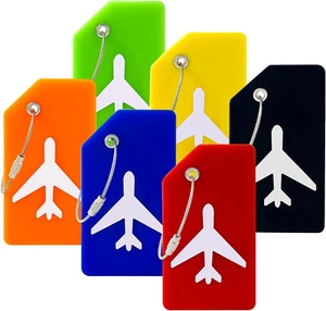 6 Pack Silicone Luggage Tags for Suitcases Travel Bag Tags Bulk, Suitcase Tags w - Picture 1 of 11