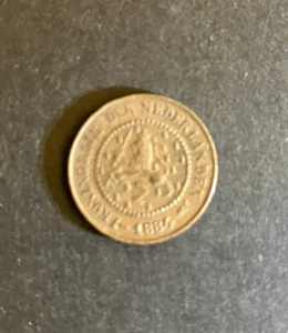 1884 1/2 Cent Netherlands Coin. - Picture 1 of 2