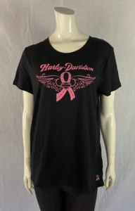 Harley-Davidson Black Pink Label Front Graphic NEW T Shirt, Women's Size XL - Picture 1 of 9
