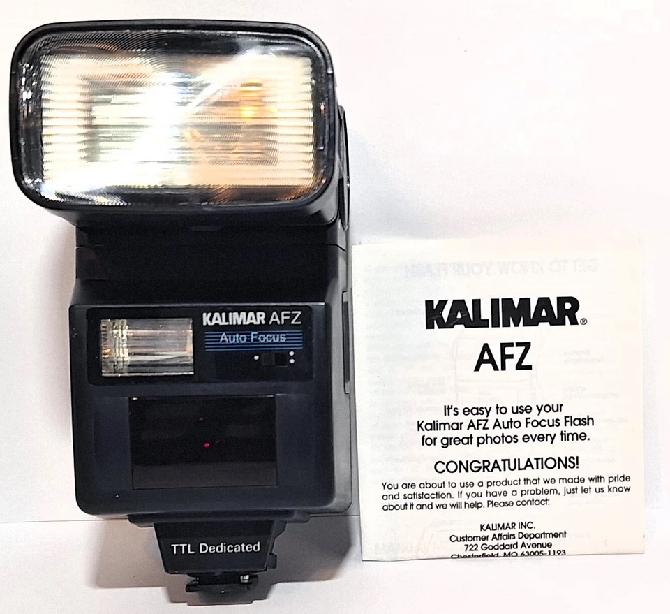 Vtg Kalimar AFZ Auto Focus Infrared Dedicated TTL Thyristor Flash w/ Manual - Image 1 of 4