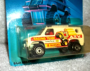 VINTAGE 1988 HOT WHEELS TRAILBUSTERS BAJA BREAKER VAN ATV RACING TEAM COLLECT - Picture 1 of 7