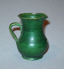 Antique Vtg 19th C 1800s Miniature 2 1/8 In Green Glaze Pottery Pitcher Mexico