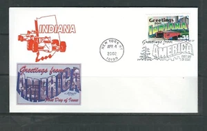 Us SC # 3574 Greetings From America - Indiana - FDC . Artmaster Cachet - Picture 1 of 1