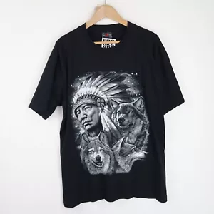 T-shirt grafica vintage anni 90 bici nativi americani taglia M-L (T7576) - Foto 1 di 5