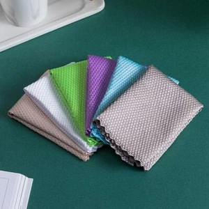 Anti-Grease Wiping Rag Microfiber Scale Wipe Cloth Home Washing Dish Clean Towel - Picture 1 of 7