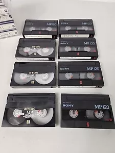 USED LOT 8 Sony TDK  VIDEO 8 Hi 8 mm Digital CASSETTE TAPES MP 120 - Picture 1 of 4