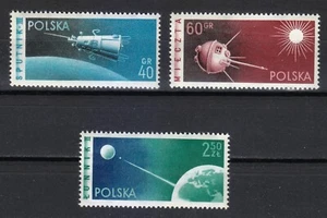 Poland 1959 MNH Mi 1127A-1129A Sc 875-877 Firsts Space Satellites / USSR ** - Picture 1 of 2