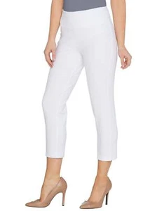 WOMEN WITH CONTROL Size PS Straight Leg Crop Pants ALABASTER - Picture 1 of 3