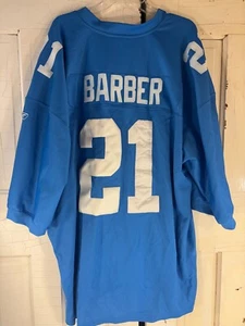 Tiki Barber New York Giants NFL #21 Blue On Field Reebok Size 60 Stitched Jersey - Picture 1 of 24