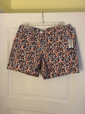 Шорты Nautica с цветочным принтом размер 8–5 дюймов по внутреннему шву — белые/синие/оранжевые — 49,50 долл. США новые с ценниками - Изображение 1 из 4