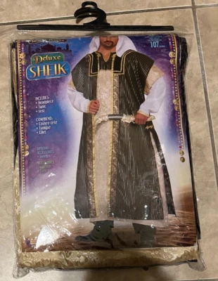 Disfraz de Jeque Árabe Desierto Príncipe De Lujo NUEVO Adulto Hombre NUEVO en Embalaje Minorista Foto 1 de 2