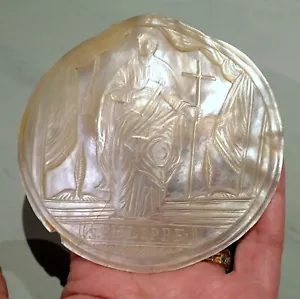 Fein geschnitzte MOP Ikone St Philippe Jerusalem Antik Selten Darstellung - Bild 1 von 8