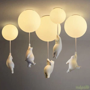 Happy Bear Cristal Globo Colgante Luz LED Lámpara de Techo Candelabro Para Niños Habitación - Imagen 1 de 7