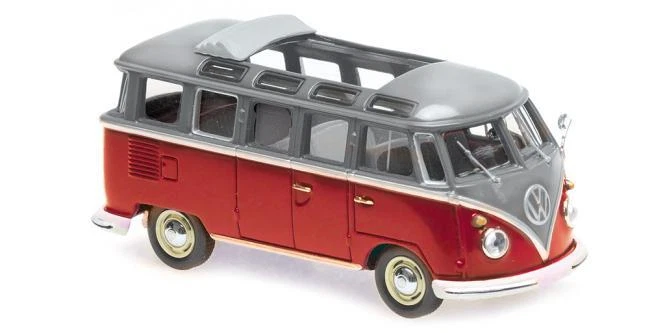 Minichamps 1:43 VOLKSWAGEN SAMBA BUS - 1961 - GREY/RED 940052301 - Bild 1 von 1