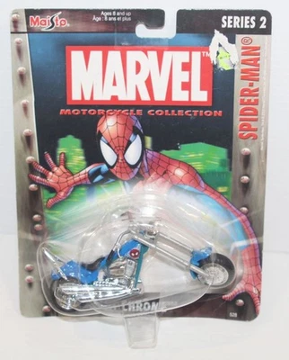 Marvel Motocicleta Colección Spider-Man Midnight Chrome Serie 2 Maisto Die Cast Foto 1 de 4
