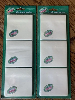 Mountain Dew Stick-em Notes 2 Packs! Original Packaging 6 Pads - Image 1 of 4