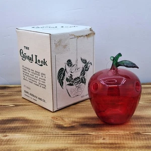 Red Apple Hand-blown Hanging Propagation Air Plant Glass Sears Box - Picture 1 of 9