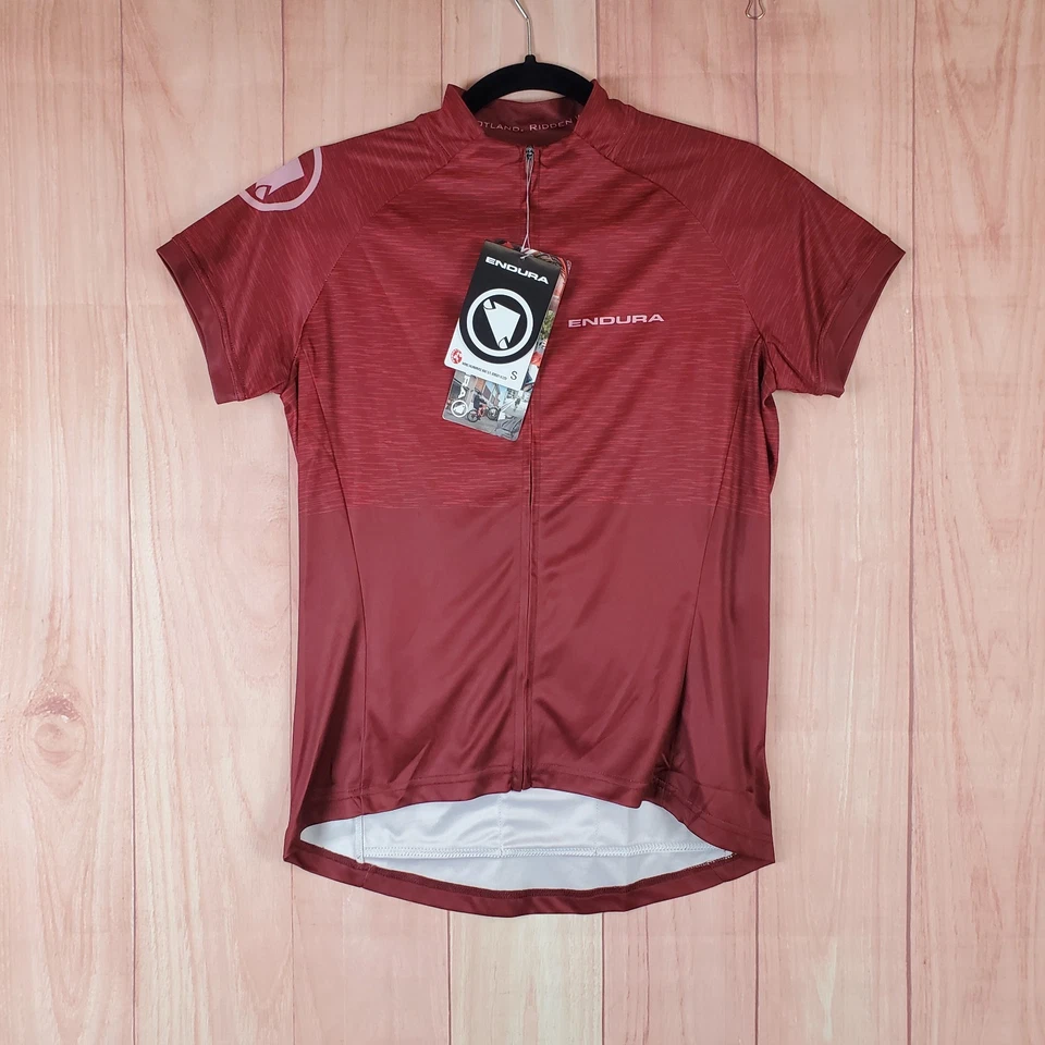 Endura Hummvee Ray Cycling Jersey Womens Small Heather Red Logo Vented Full Zip