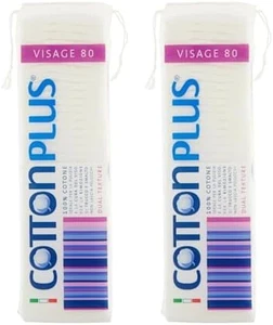 Cotton plus VISAGE 80 Pz. - LINEA BEAUTY | DISCHETTI PRETAGLIATI 100% PURO COTON - Foto 1 di 12
