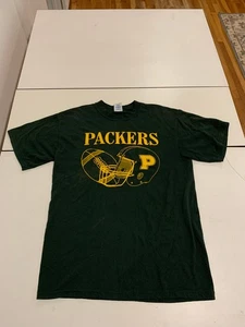 Vintage Green Bay Packers Shirt Medium Green NFL Football Cheesehead Lambeau 90s - Picture 1 of 6