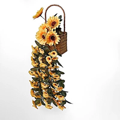 22" Silk Sunflowers Artificial Hanging Vine Bush Party Events Home Decorations - Image 1 of 4