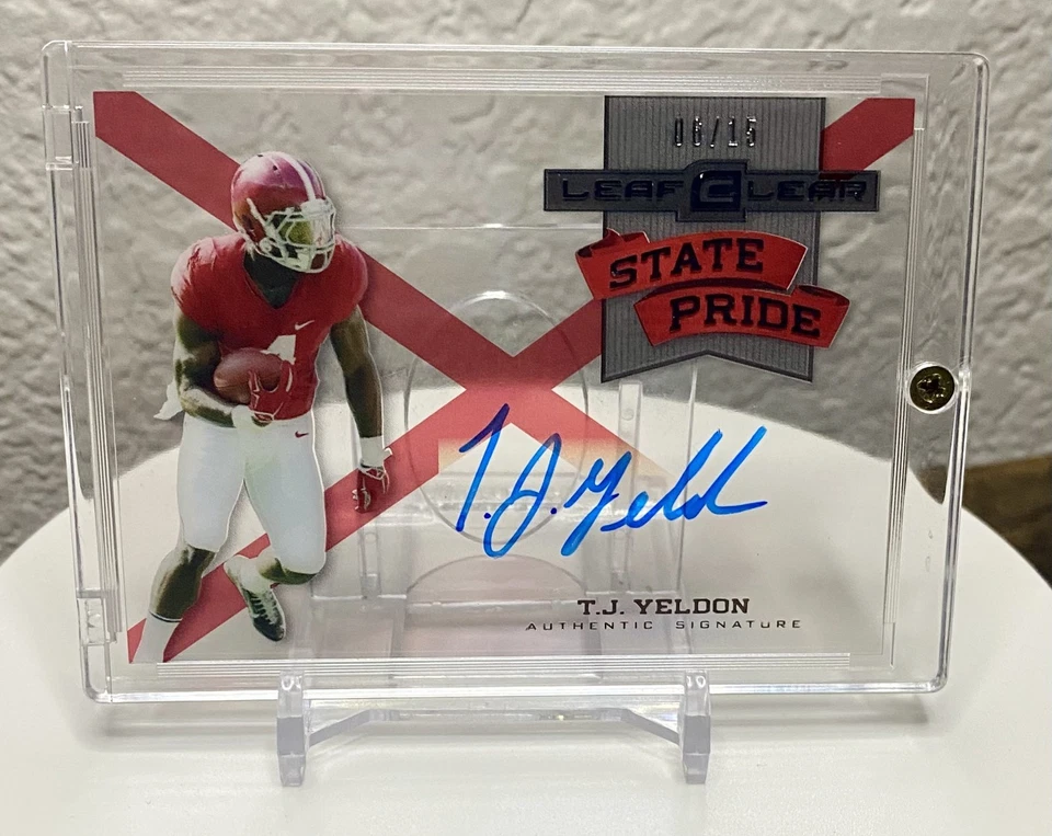 T.J. Yeldon 6/15 ON CARD Auto Rookie 2015 Leaf Clear State Pride FREE SHIPPING - Image 1 of 4