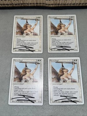 Magic The Gathering Serra Angel (x4) Revised Signed By Douglas Shuler - Image 1 of 4