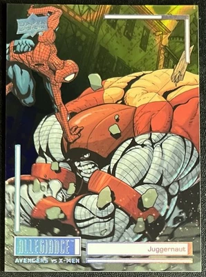 2023 Upper Deck Allegiance Avengers vs X-Men Blue & Yellow /63 Juggernaut #C5 - Image 1 of 2