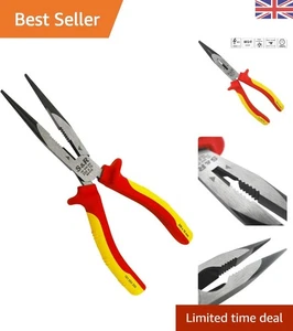 Lightweight 200mm VDE Flat Nose Pliers – Perfect for Electricians & Craftsmen - Picture 1 of 12