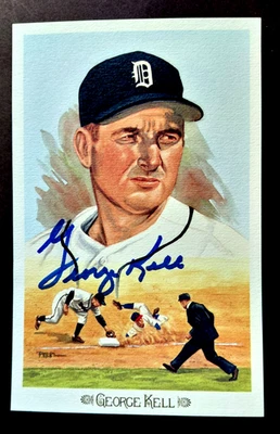 GEORGE KELL SIGNED AUTOGRAPHED PEREZ STEELE CELEBRATION POSTCARD DETROIT TIGERS - Image 1 of 2