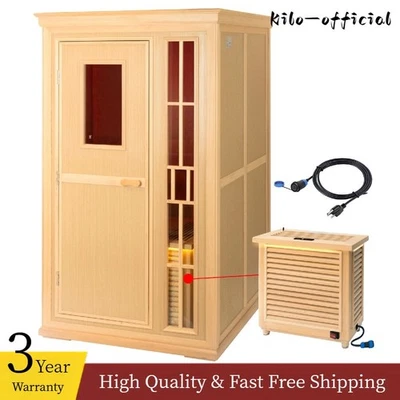 Home Dry Sauna Room 1 Person w/ 1000W Heater Sauna Spa Wood Dry Sauna Cabinet - Image 1 of 4
