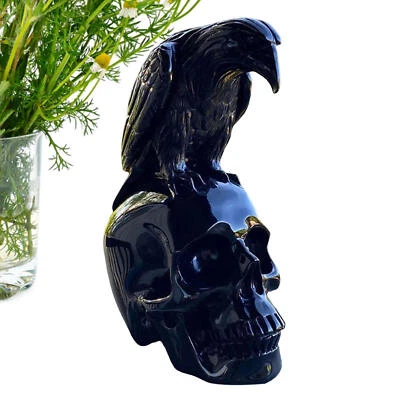 Black Raven Crow Metal Garden Ornament Decorative Sculpture Patio Lawn - image 1 of 4