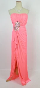 NEW City Triangles $100 Coral Formal Long Gown Dress Ball Strapless Size 5 NWT - Picture 1 of 12