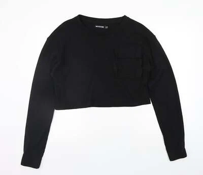 PRETTYLITTLETHING Womens Black Cowl Neck Cotton Blend Jumper Size 12 - Image 1 of 4