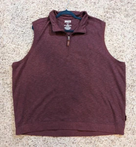 DULUTH TRADING Sleeveless Sweater Mens 3XL Relaxed Fit Partial Zip Red - Picture 1 of 5