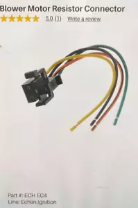 Conector de resistencia del motor soplador NAPA Echlin EC4 nuevo 🐝 - Imagen 1 de 2
