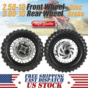 Disc Brake Front 2.50-10 Rear 3.00-10 Wheels For Dirt Pit Bike CRF50 Apollo SSR - Picture 1 of 13