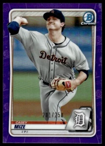 2020 BOWMAN CHROME PURPLE Casey Mize Auto /250 Detroit Tigers #99FFA-CM - Picture 1 of 2