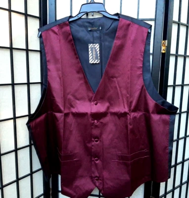3XL DiBanGu Mens Satin Suit Vest and Tie Set 3 PC Solid Waistcoat Bowtie Lapel - Image 1 of 4