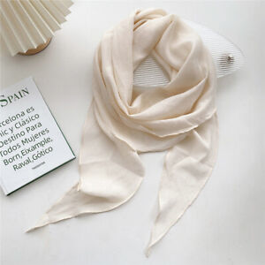 Cotton Linen Scarf Head Neck Scarves Solid Soft Bandanas Hairscarf Small Shawls