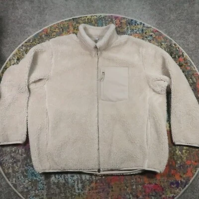 Chaqueta polar Uniqlo Teddy Bear para mujer 3XL tostada cremallera completa bolsillo Sherpa exterior Foto 1 de 4