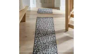 Habitat Washable Floral Black Runner & Mat Set - 180x57cm (1445) - Picture 1 of 3
